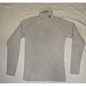 Vintage Polo Jeans Co. Ralph Lauren Women Large Grey Turtleneck Sweater Ribbed